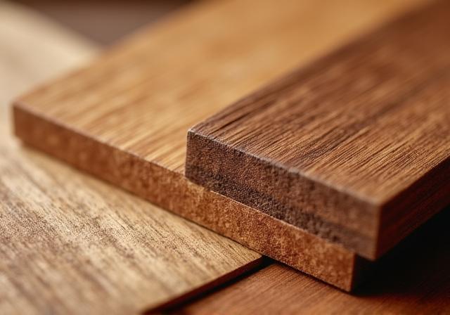 Dettaglio di diverse essenze di legno per falegnameria